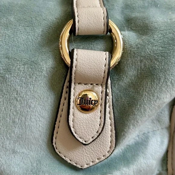 NWT Juicy Couture Dreamy Juicy Tote handbag daydreamer purse w wallet sage/white - Picture 5 of 15